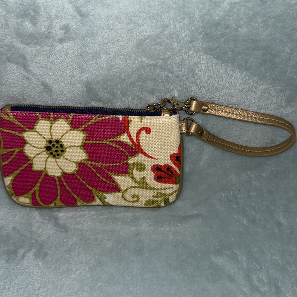 Spartina 449 Women's Floral Wristlet - Pink, Orange, Gold - Picture 4 of 16